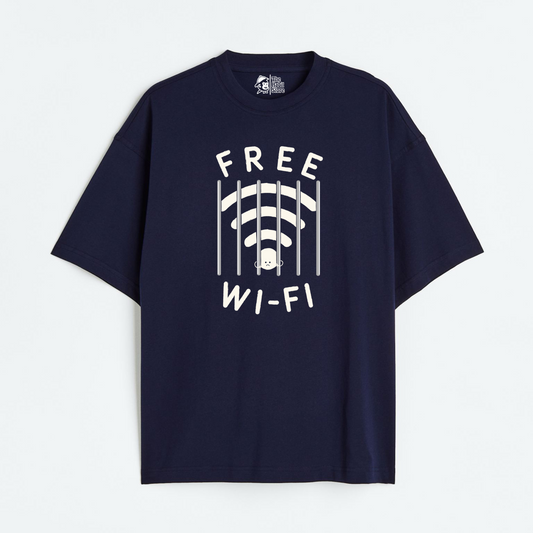 Free Wifi Lightweight 180 GSM Unisex Oversized T-shirt