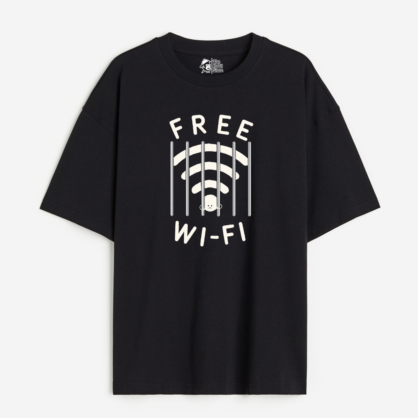 Free Wifi Lightweight 180 GSM Unisex Oversized T-shirt