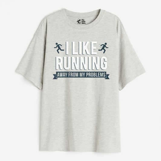 Running Away Lightweight 180 GSM Unisex Oversized T-shirt