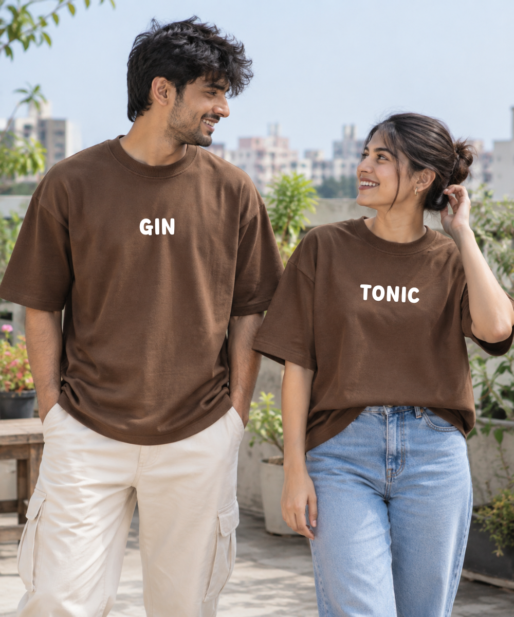 Gin & Tonic – Couple Oversized Fit T-shirts (Set of 2)