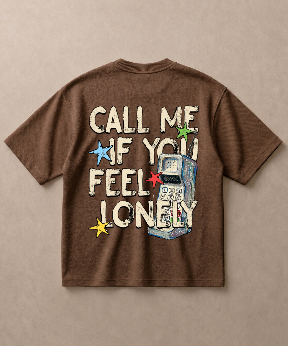 Call Me If You Feel Lonely - Premium French Terry Oversized T-shirt