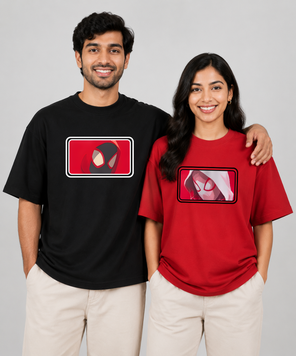 Spider-Man / Spider-Gwen – Couple Oversized Fit T-shirts (Set of 2)