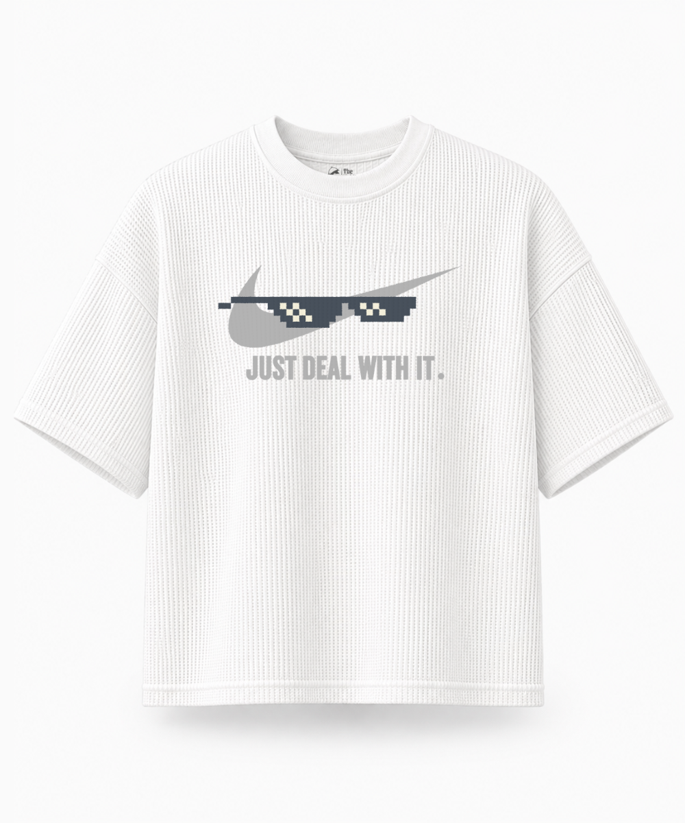 Just Deal With It — Waffle Knit Boxy Oversized T-shirt