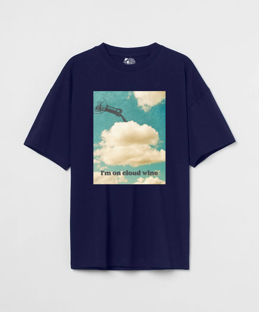 I'm On Cloud Wine 240 GSM Unisex Oversized T-shirt