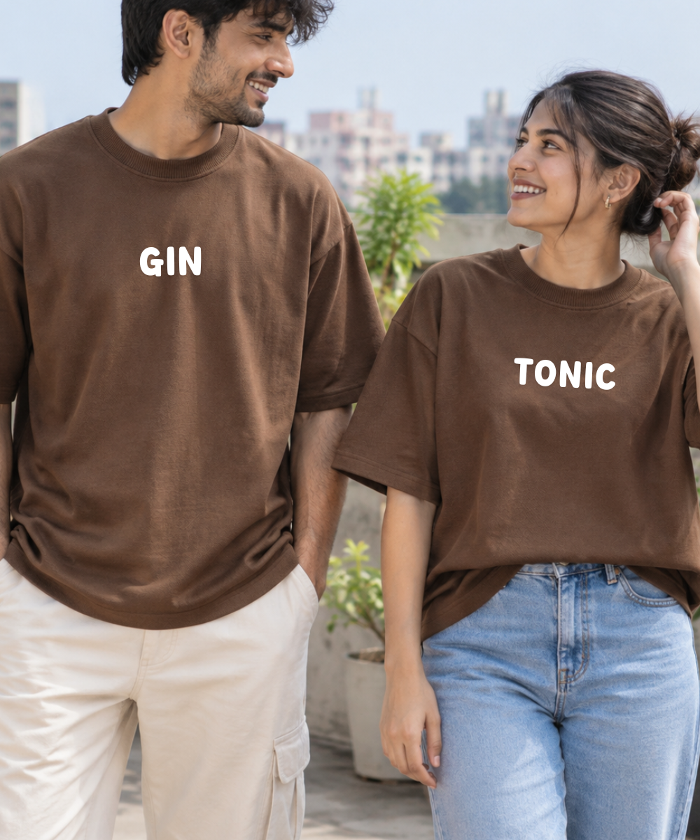 Gin & Tonic – Couple Oversized Fit T-shirts (Set of 2)