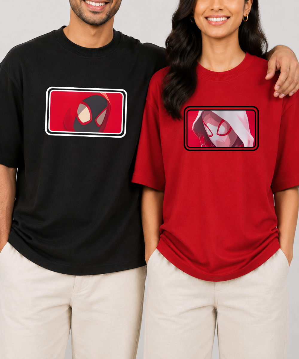 Spider-Man / Spider-Gwen – Couple Oversized Fit T-shirts (Set of 2)