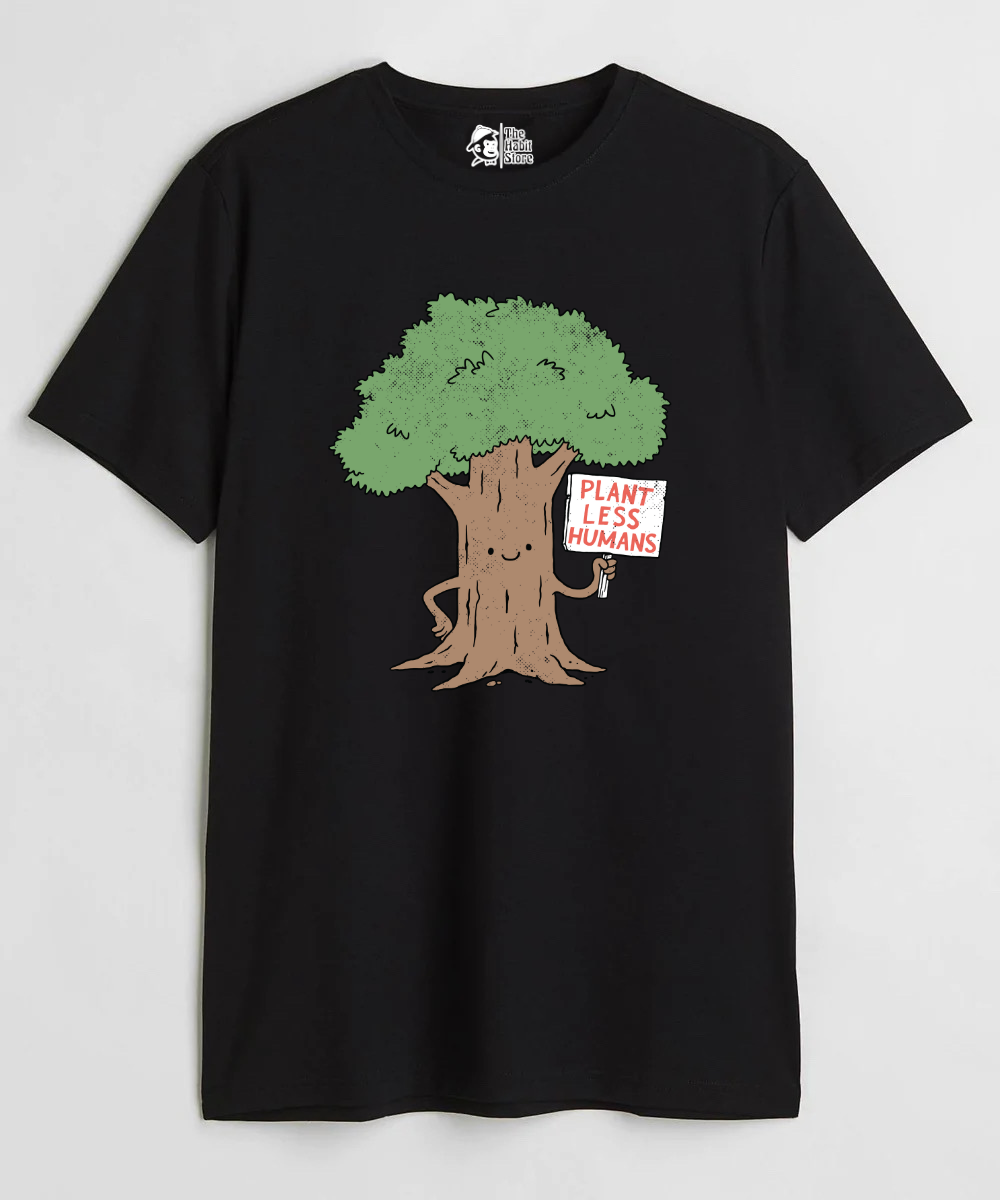 Plant Less Humans Unisex Round Neck Half Sleeve T-shirt
