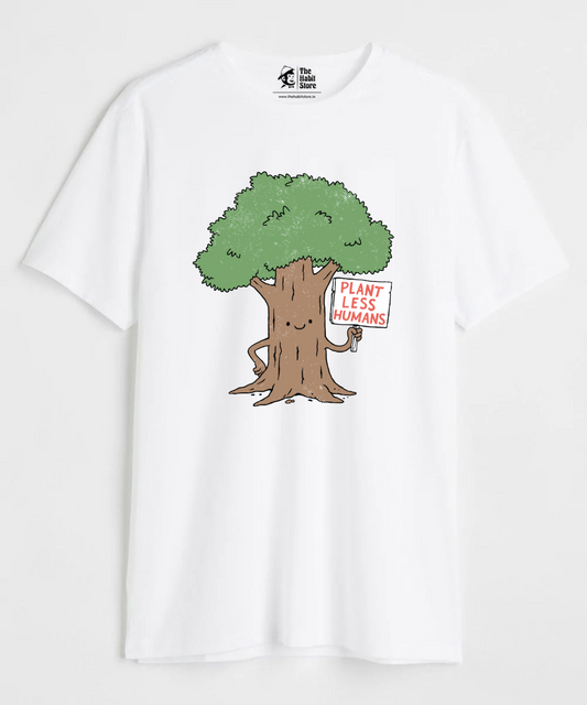 Plant Less Humans Unisex Round Neck Half Sleeve T-shirt
