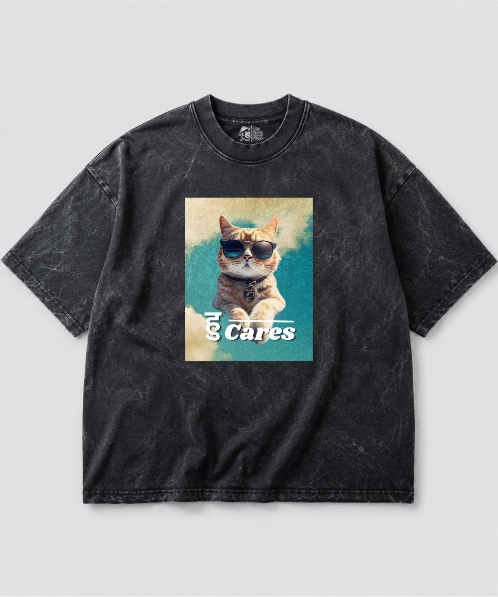 हु Cares Acid Wash Oversized T-shirt | 240 GSM