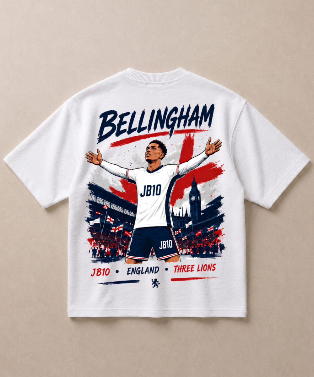 Bellingham England — Premium Football French Terry Oversized T-shirt