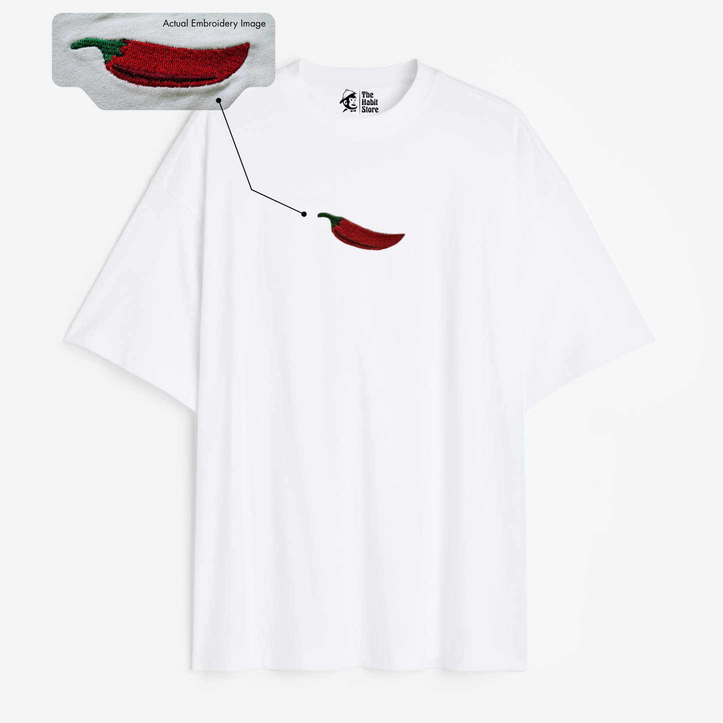 Too Hot To Handle 🌶 Embroidered Lightweight 180 GSM Unisex Oversized T-shirts