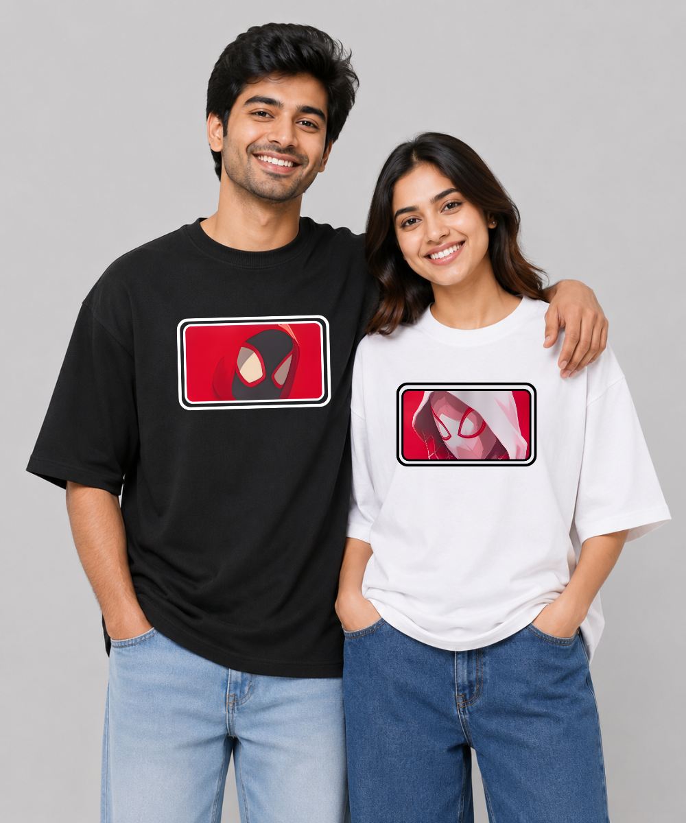 Spider-Man / Spider-Gwen – Couple Oversized Fit T-shirts (Set of 2)