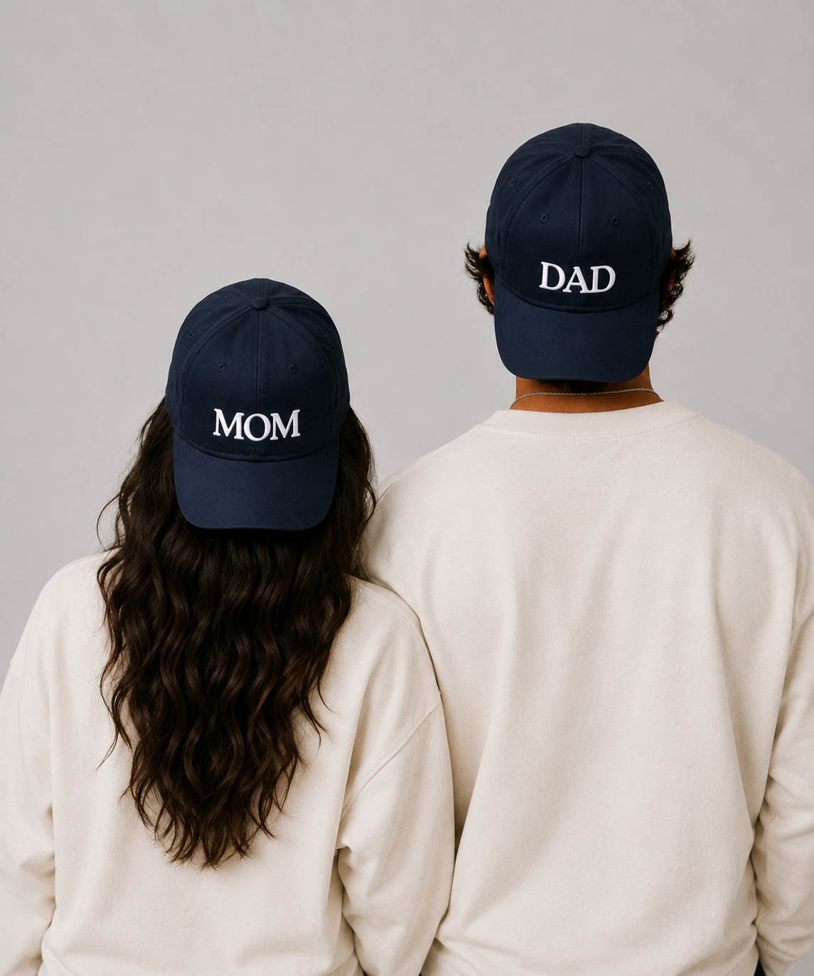 Mom & Dad – Embroidered Couple Caps Set of 2
