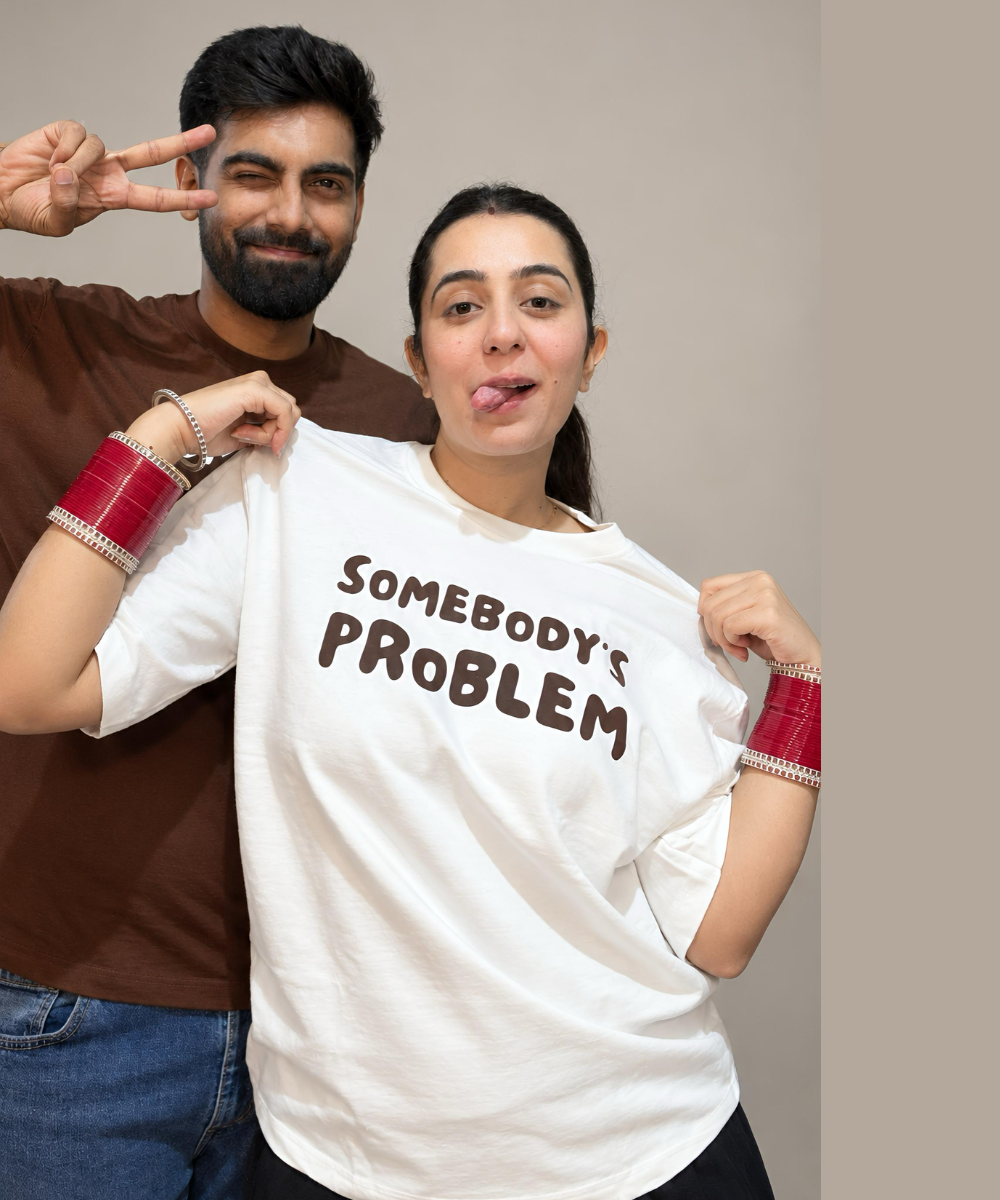 Somebody / Somebody’s Problem – Couple Oversized Fit T-shirts (Set of 2)