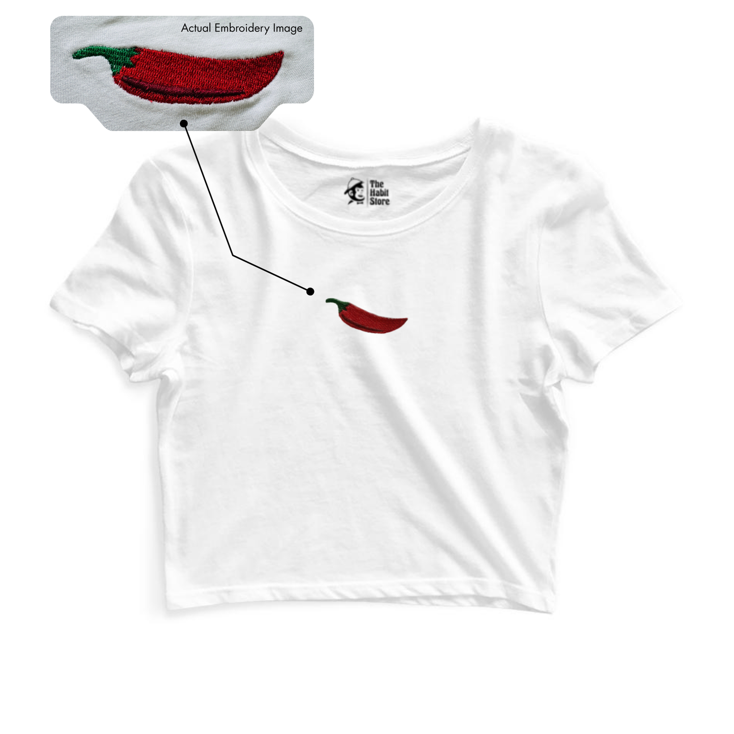 Too Hot To Handle 🌶 Embroidered Women’s Crop Top