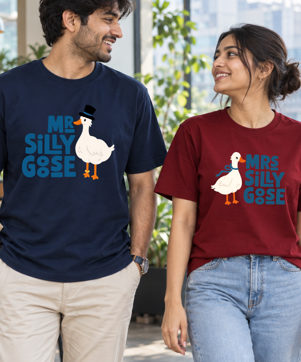 Mr. & Mrs. Silly Goose – Couple Regular Fit T-shirts (Set of 2)