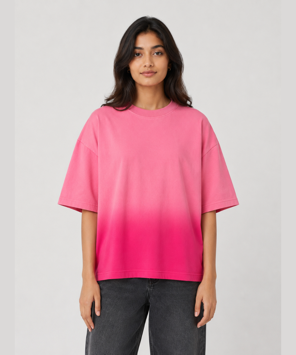 Pink Ombre Oversized T-shirt — Boxy Fit