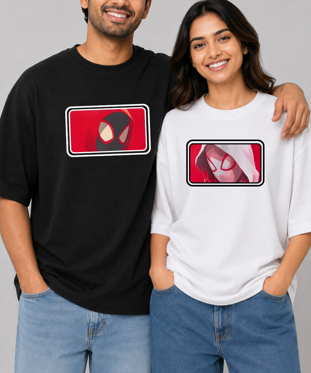 Spider-Man / Spider-Gwen – Couple Oversized Fit T-shirts (Set of 2)