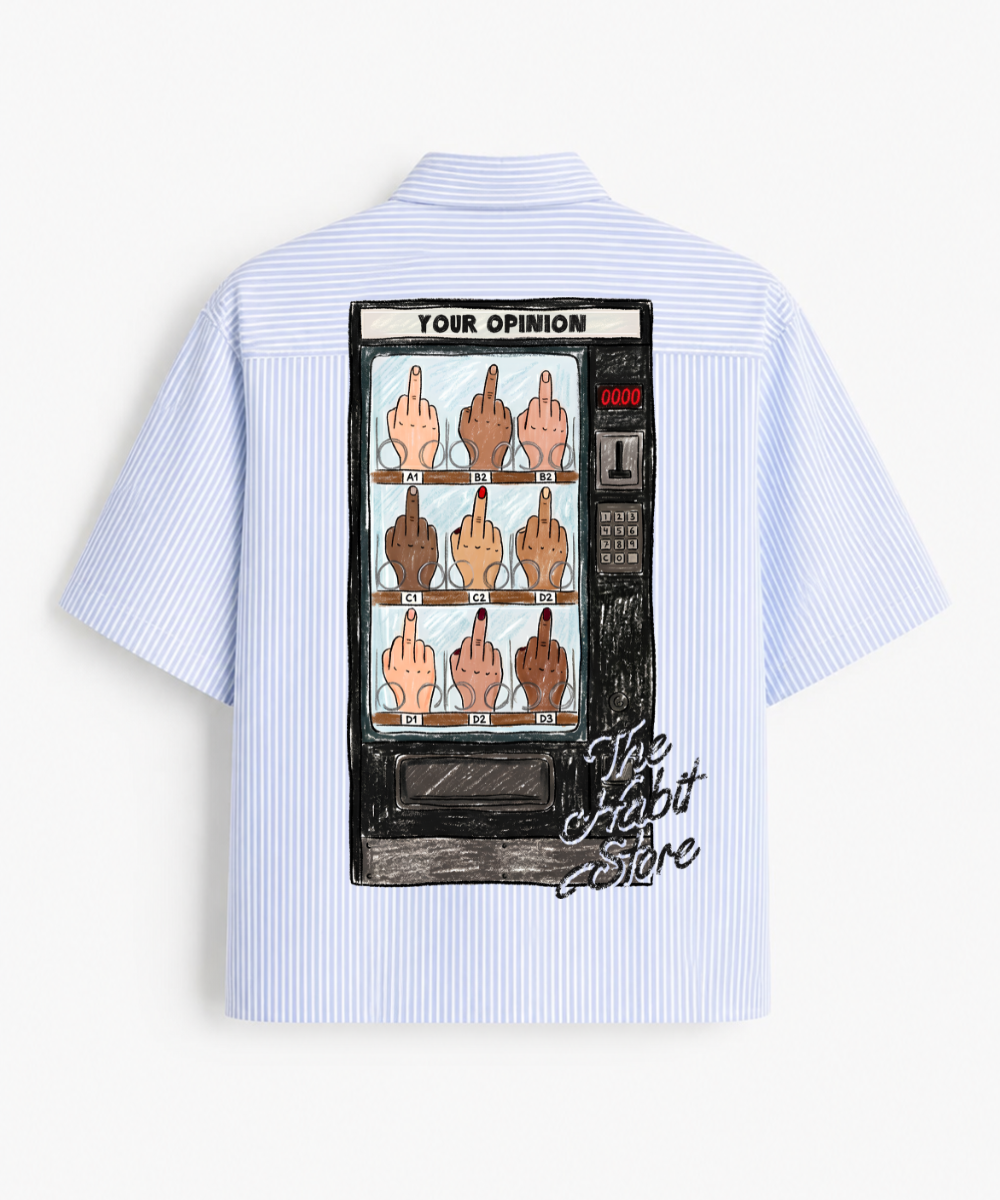 Your Opinion - Blue Striped Boxy Fit Half Sleeve Shirt