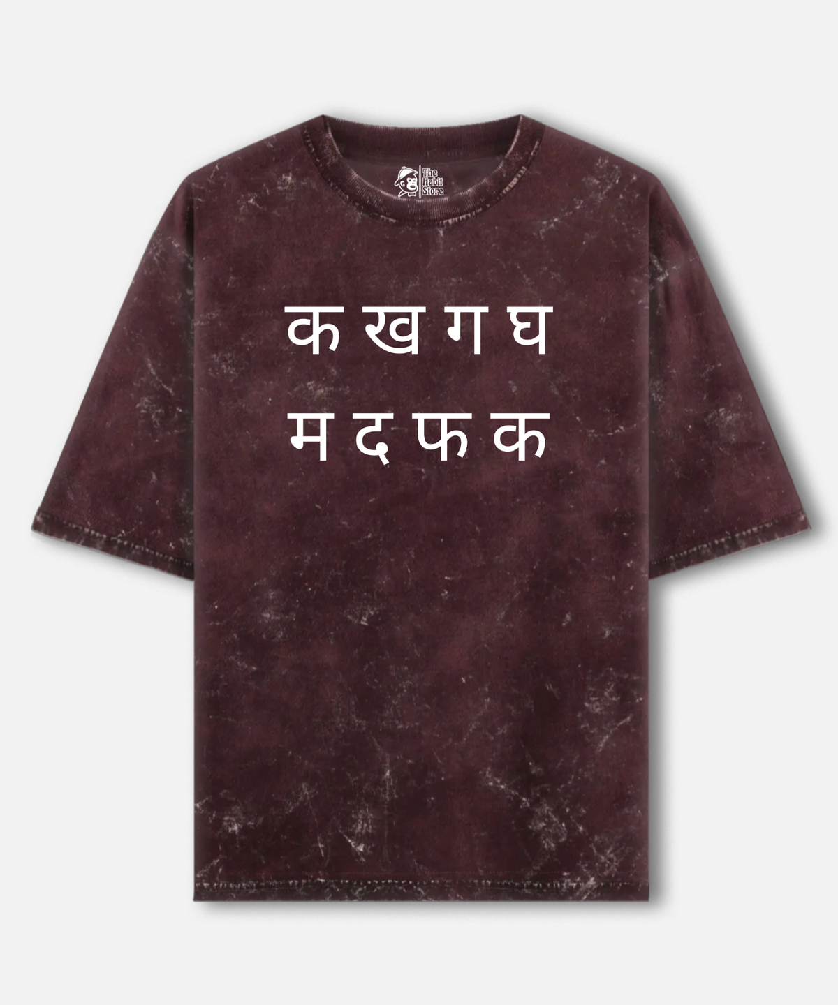 क ख ग घ Acid Wash Oversized T-shirt | 240 GSM