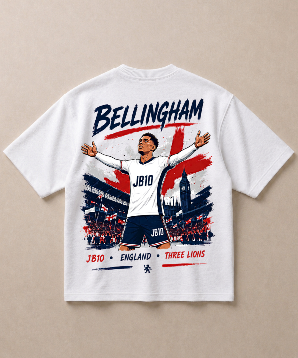 Bellingham England — Premium Football French Terry Oversized T-shirt