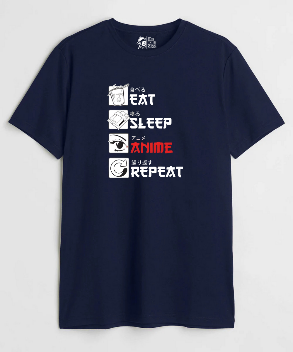 Eat Sleep Anime Repeat – Anime Paglu – Unisex Regular Fit T-shirt