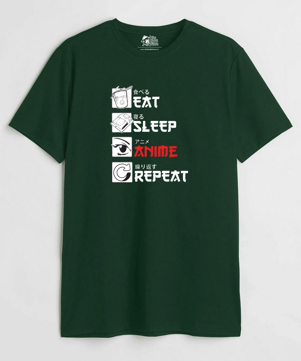 Eat Sleep Anime Repeat – Anime Paglu – Unisex Regular Fit T-shirt
