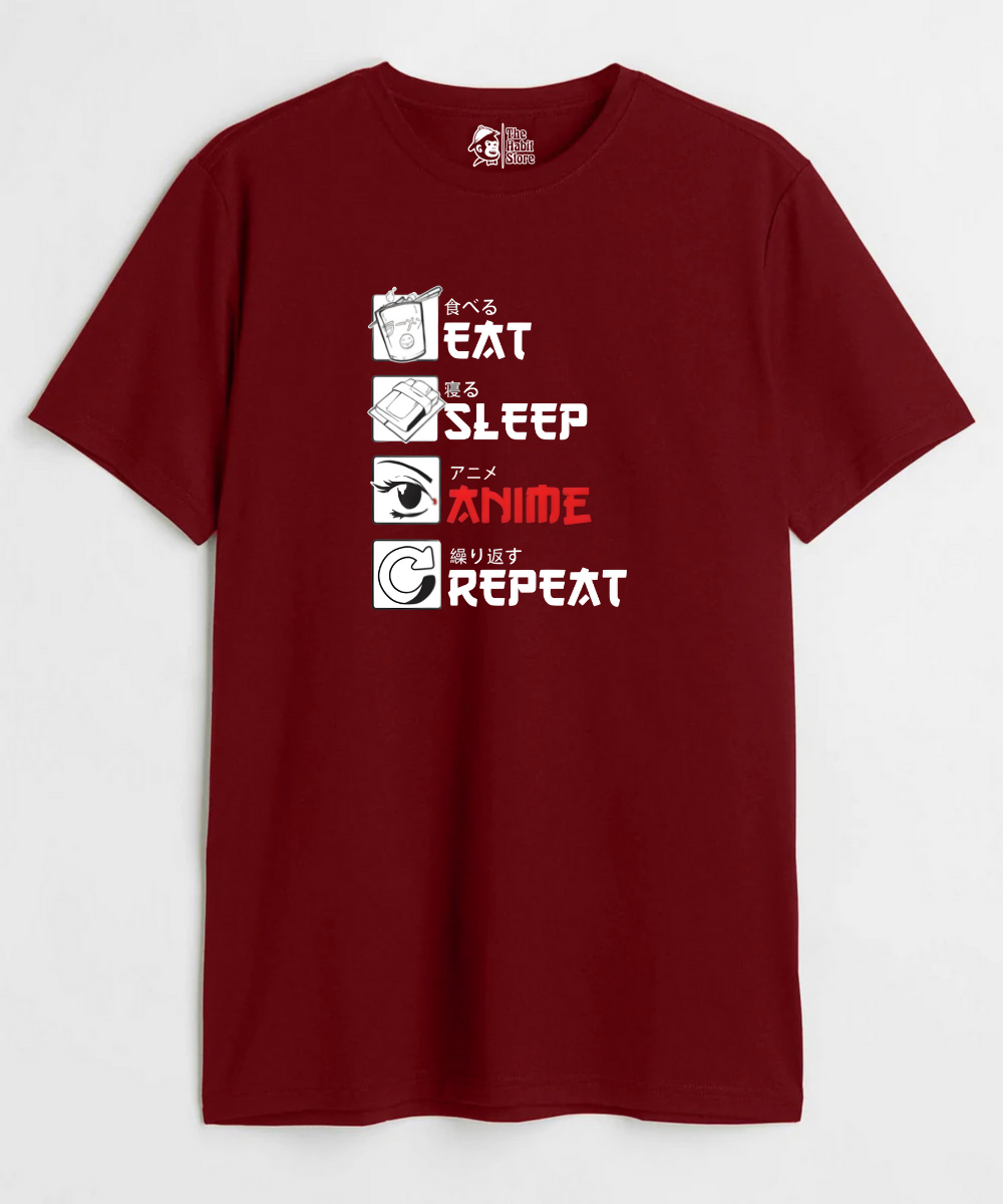 Eat Sleep Anime Repeat – Anime Paglu – Unisex Regular Fit T-shirt