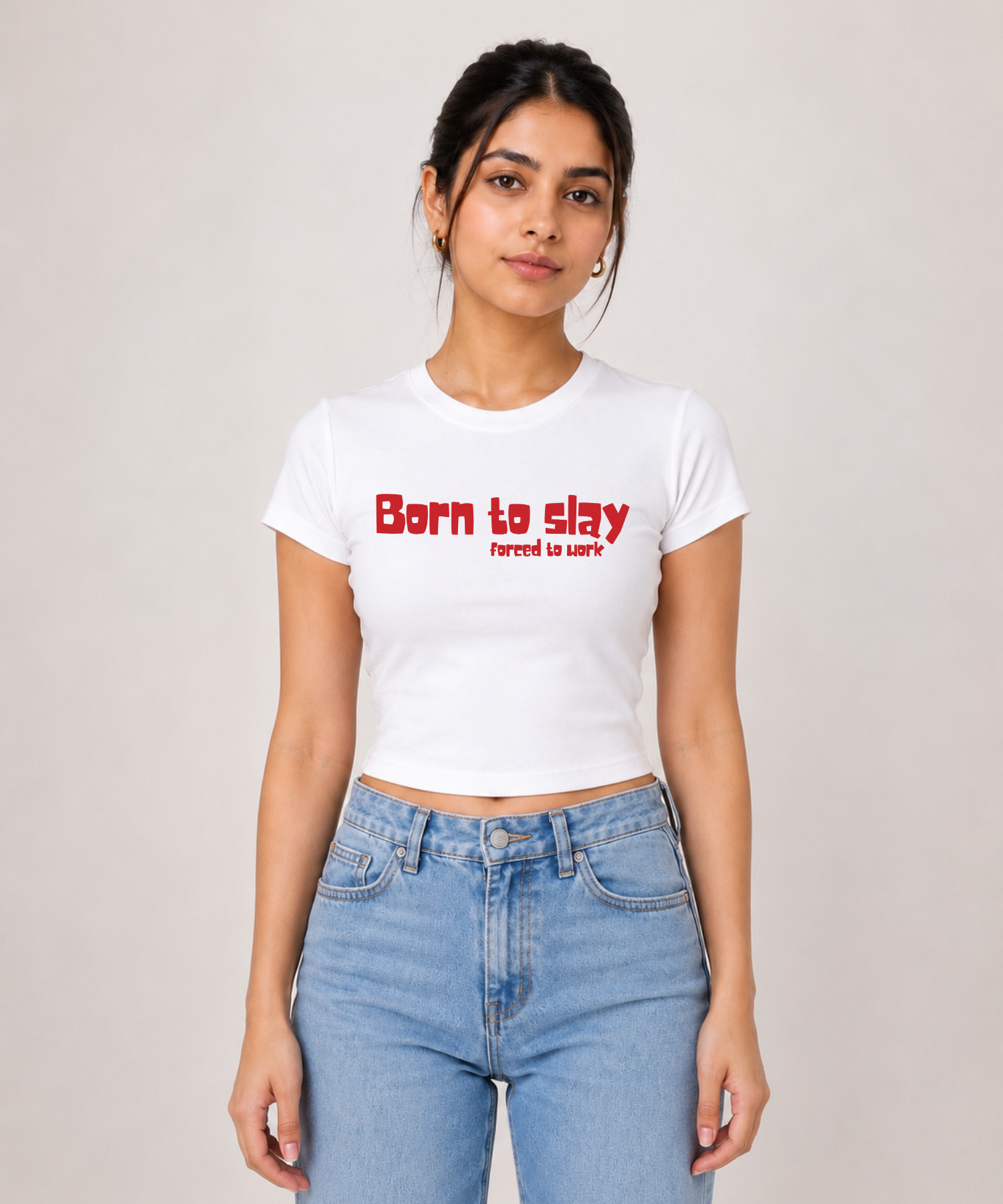 Born To Slay — Baby Tee Fitted Crop