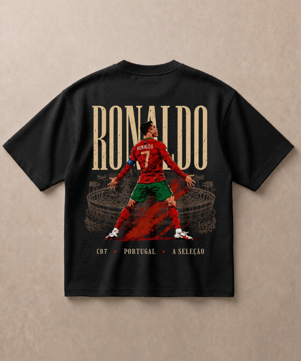Ronaldo Too Good Black — Premium Football French Terry Oversized T-shirt