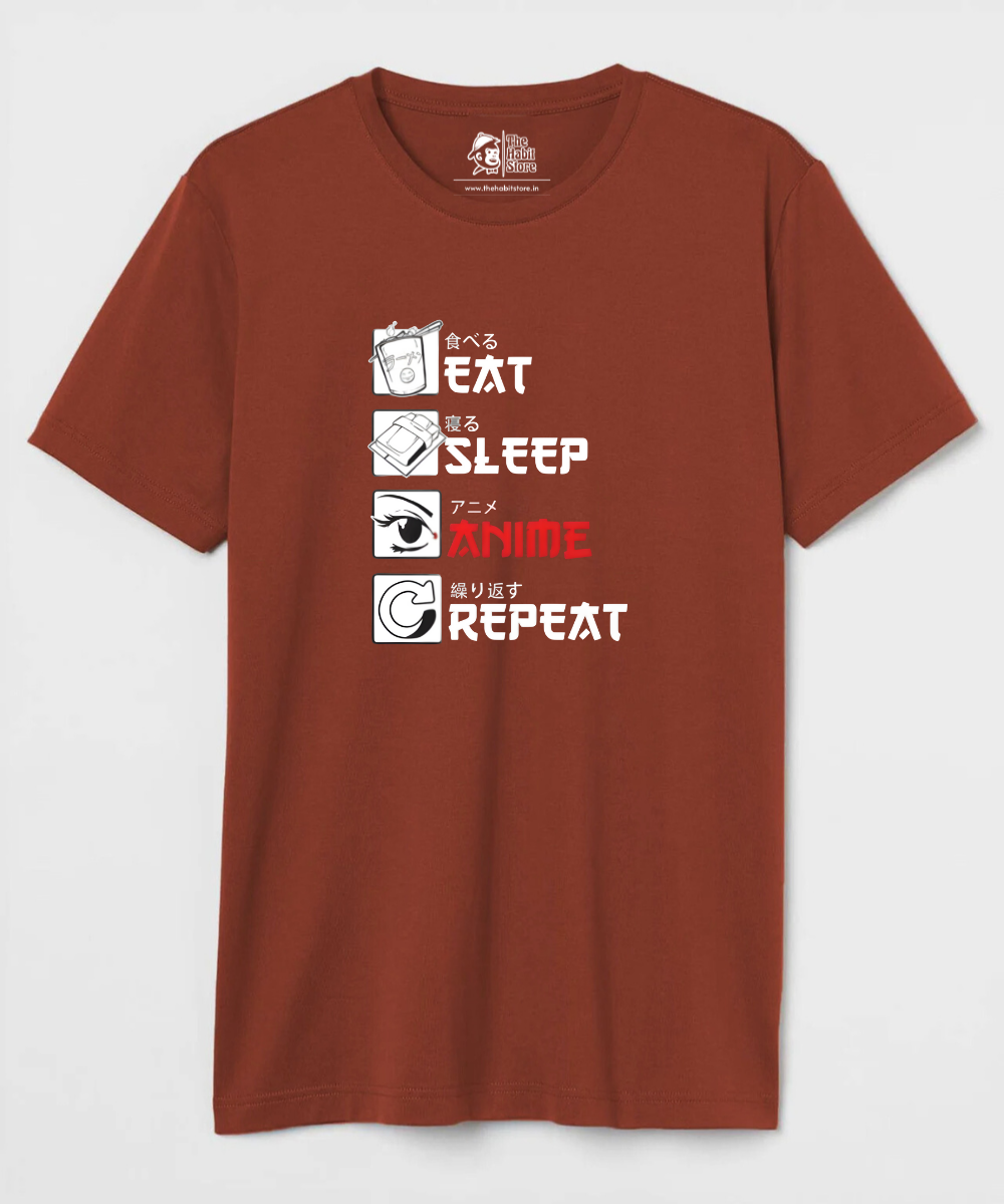 Eat Sleep Anime Repeat – Anime Paglu – Unisex Regular Fit T-shirt