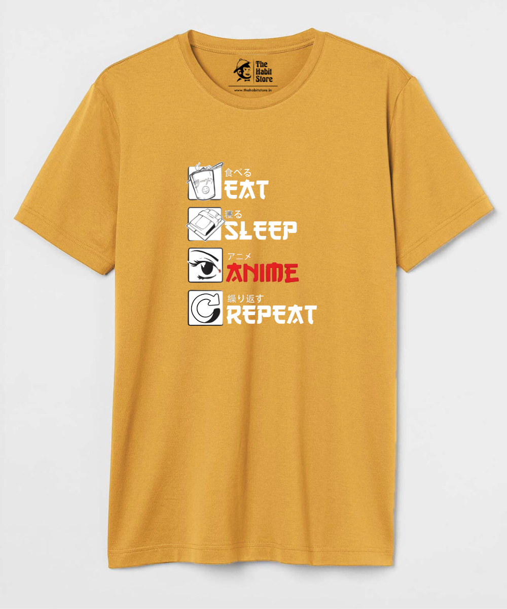 Eat Sleep Anime Repeat – Anime Paglu – Unisex Regular Fit T-shirt