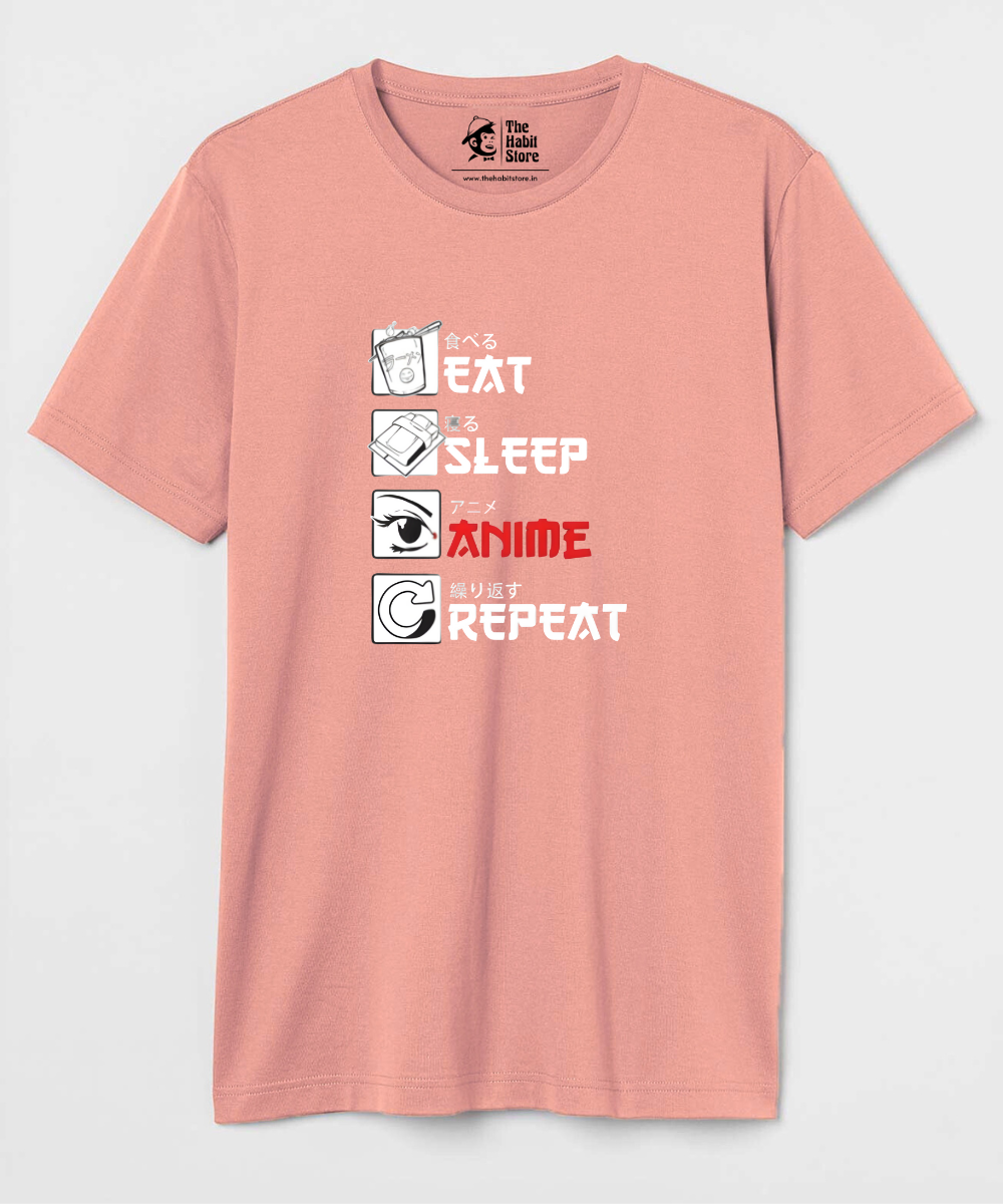 Eat Sleep Anime Repeat – Anime Paglu – Unisex Regular Fit T-shirt