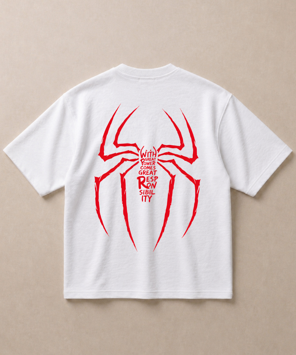 Great Power, Great Responsibility Spider Man – Oversized Fit T-shirt
