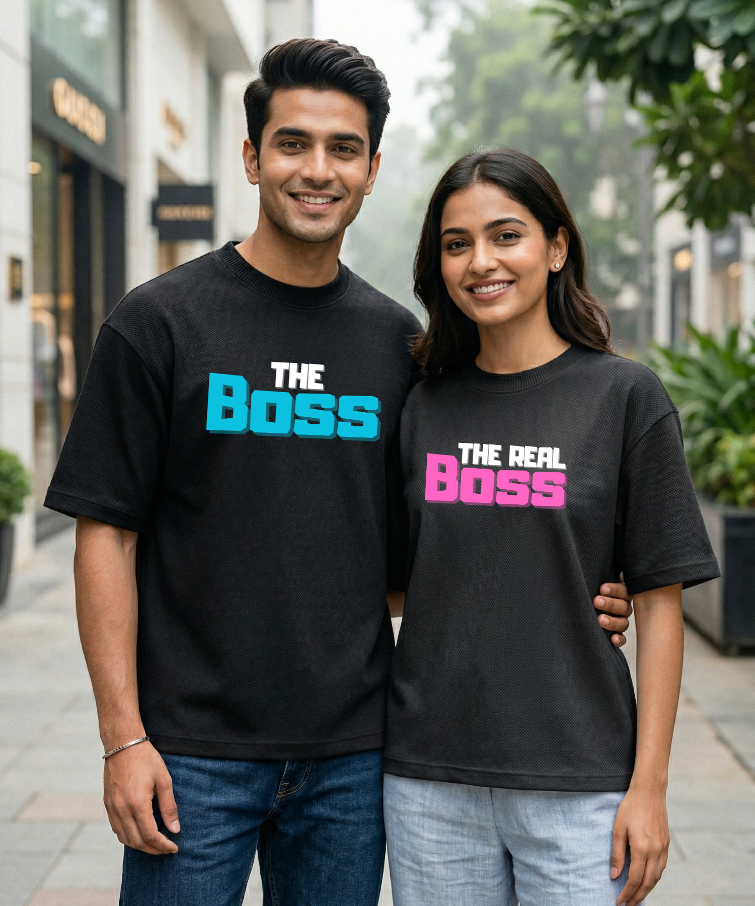 The Boss / The Real Boss – Couple Oversized Fit T-shirts (Set of 2)
