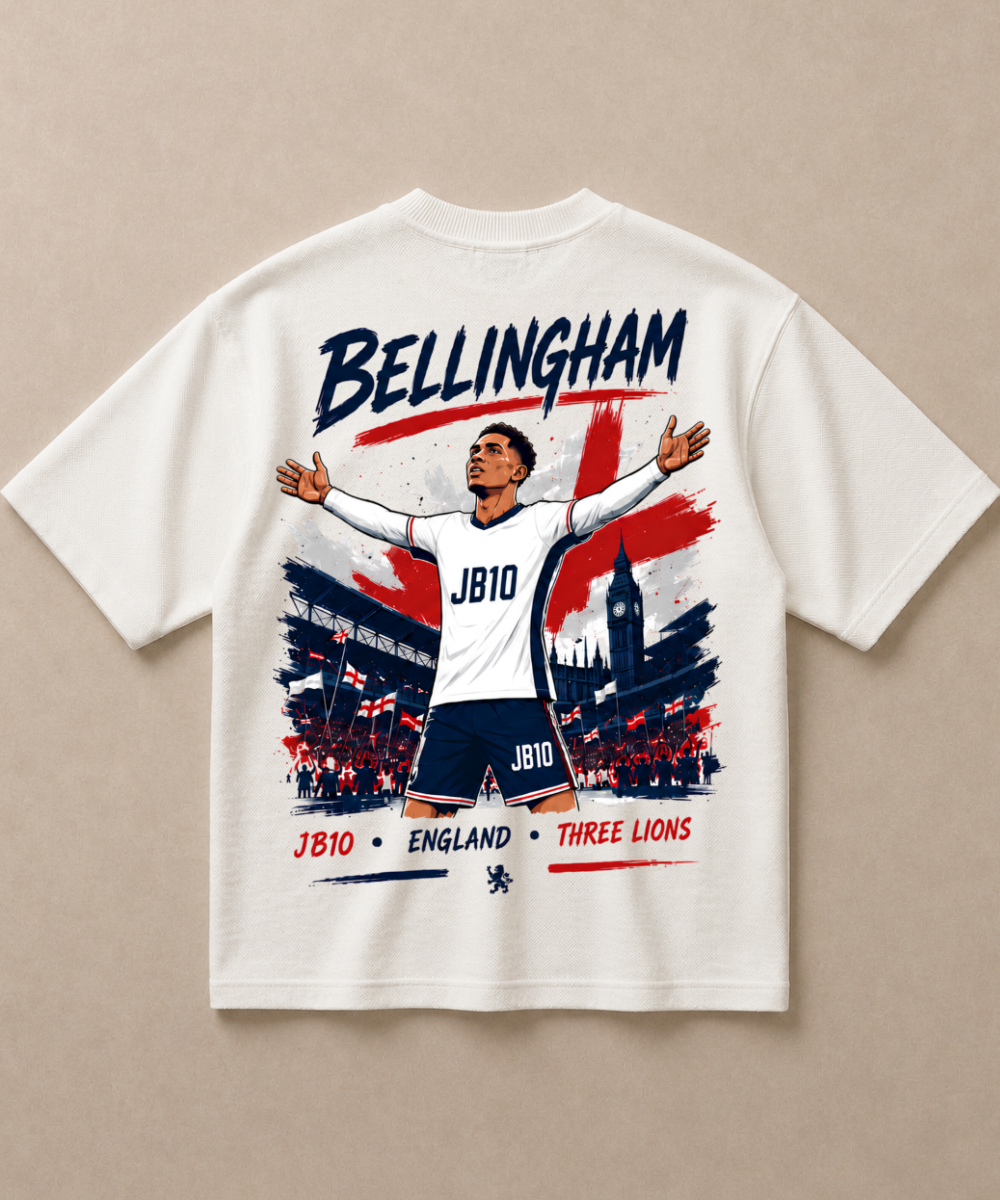 Bellingham England — Premium Football French Terry Oversized T-shirt