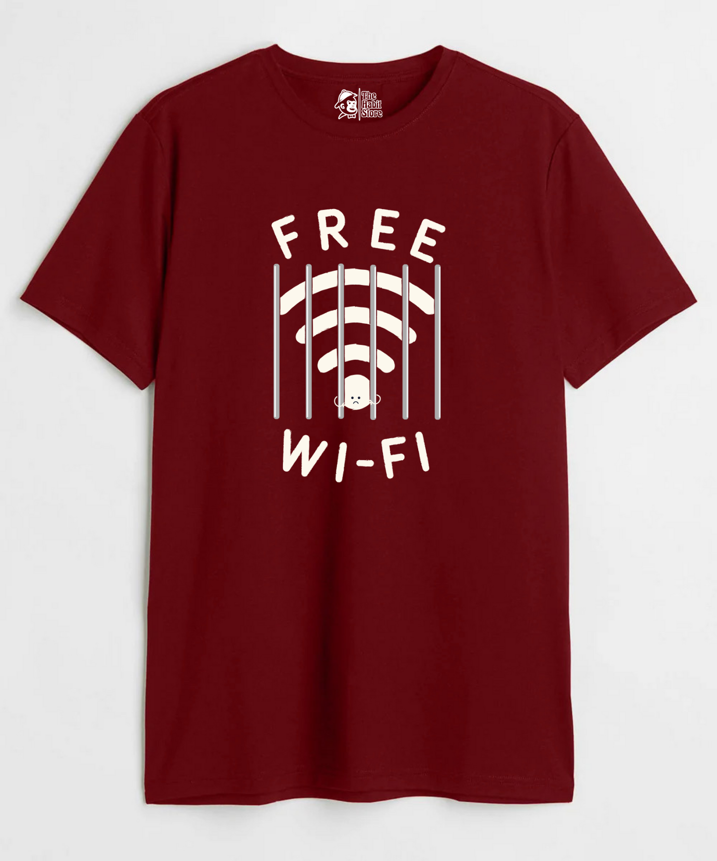 Free Wifi Unisex Round Neck Half Sleeve T-shirt