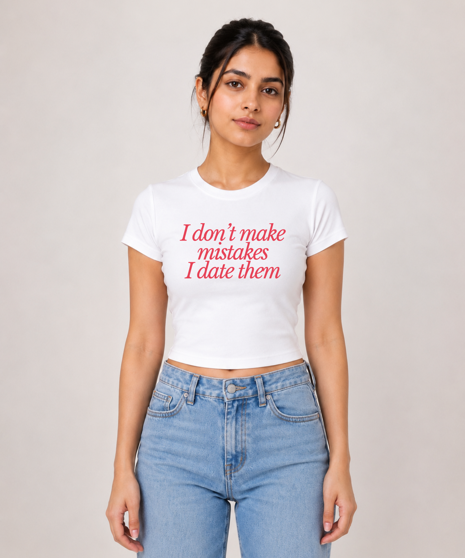 Mistakes? I Date Them — Baby Tee Fitted Crop