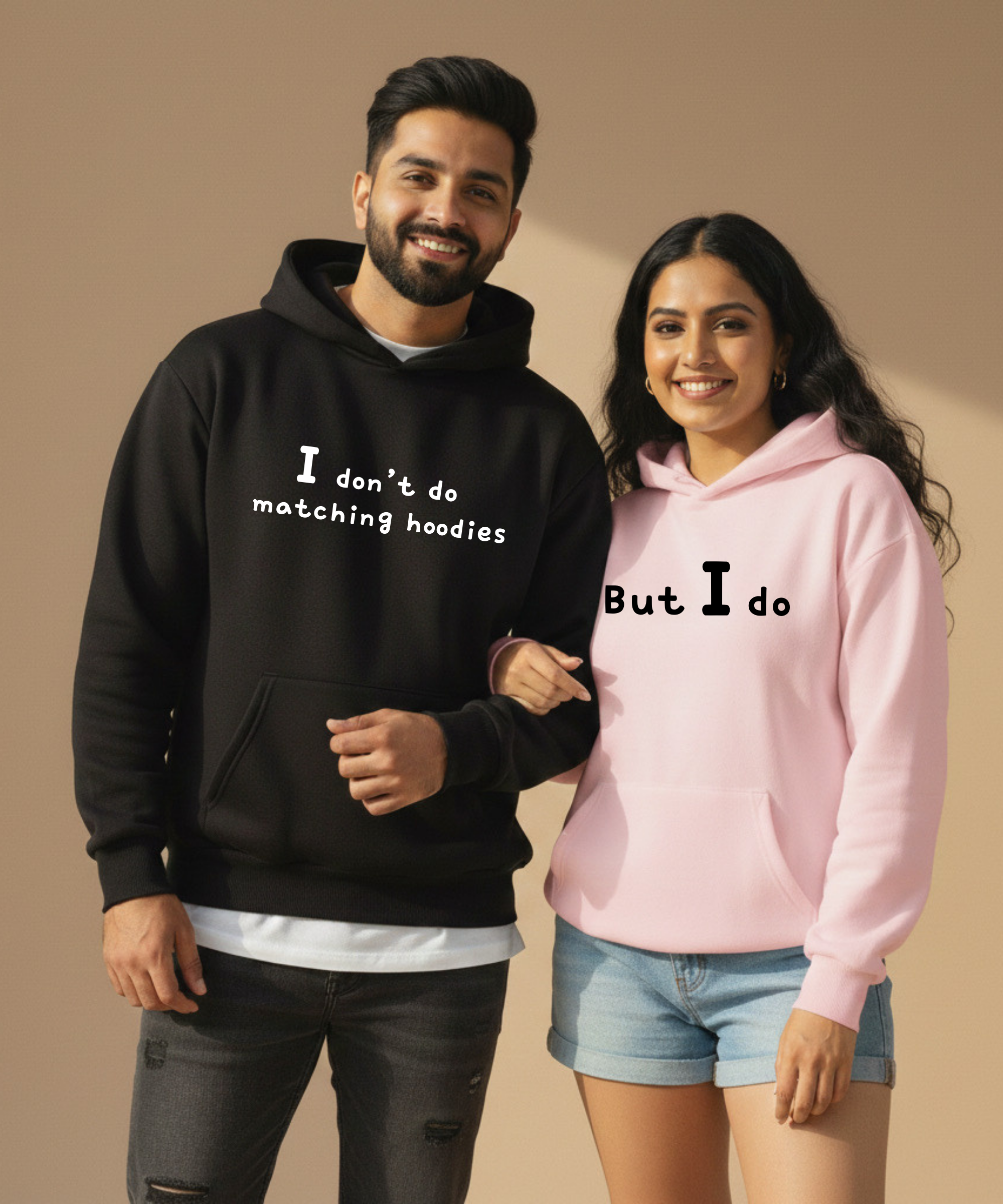 I Don’t Do Matching Hoodies / But I Do – Couple Oversized Hoodies (Set of 2) | Premium 400 GSM