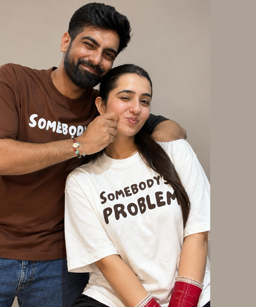Somebody / Somebody’s Problem – Couple Oversized Fit T-shirts (Set of 2)