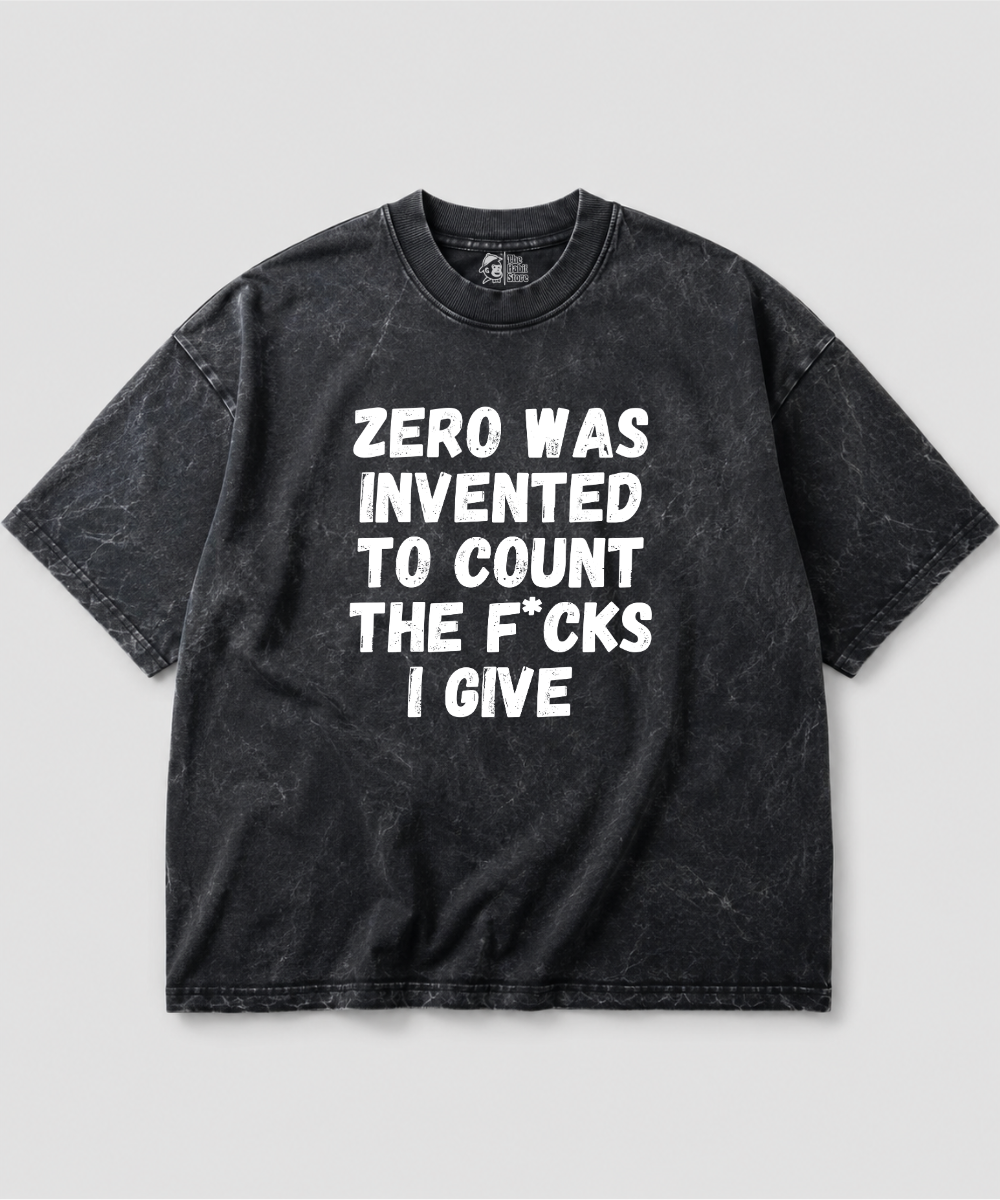 This is What Zero Was Invented For Acid Wash Oversized T-shirt | 240 GSM
