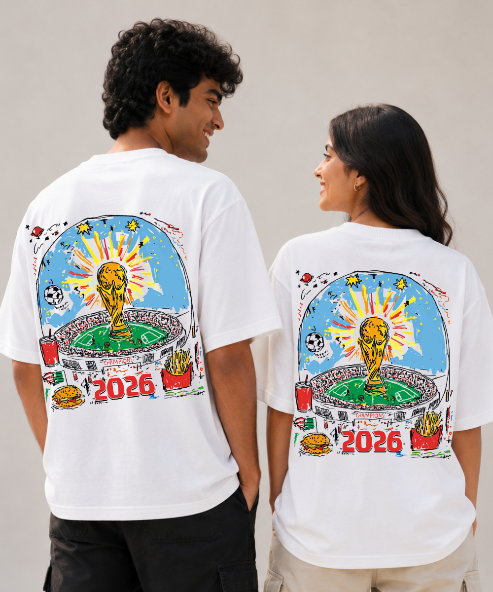 Argentina 2026 – Couple Oversized Fit T-shirts (Set of 2)