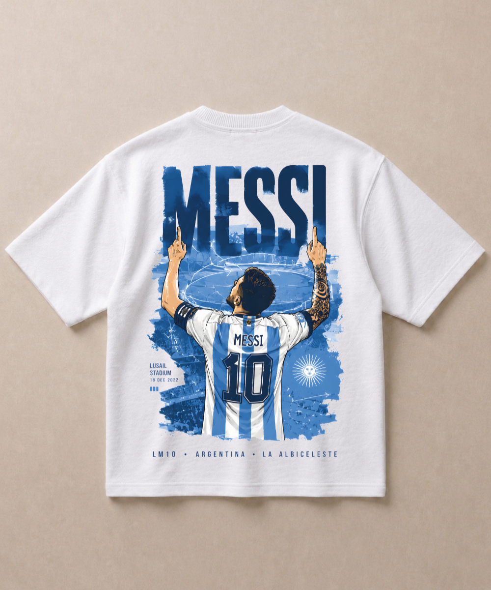 Messi WC — Premium Football French Terry Oversized T-shirt
