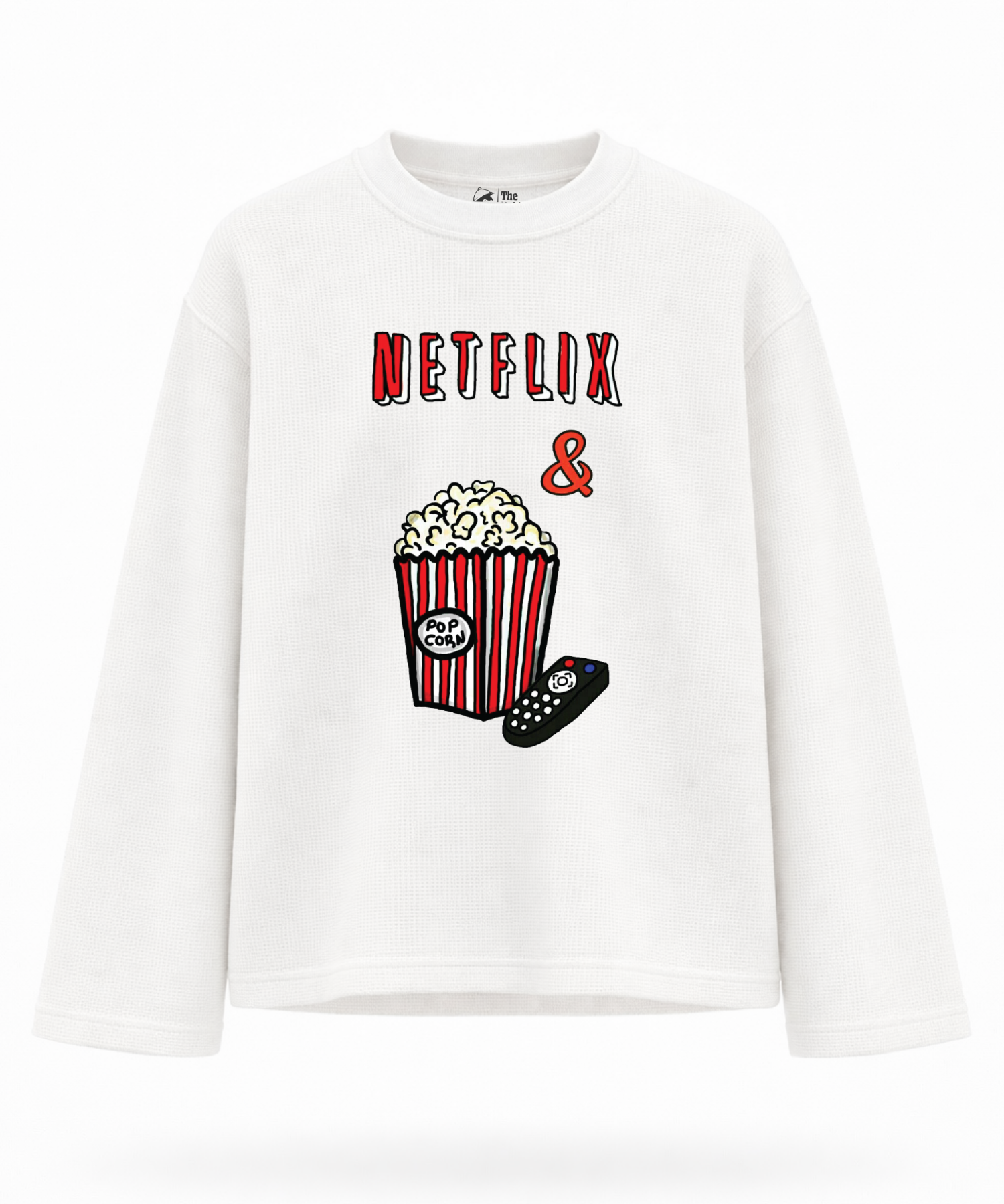 Netflix & Popcorn - Waffle Oversized Full Sleeve