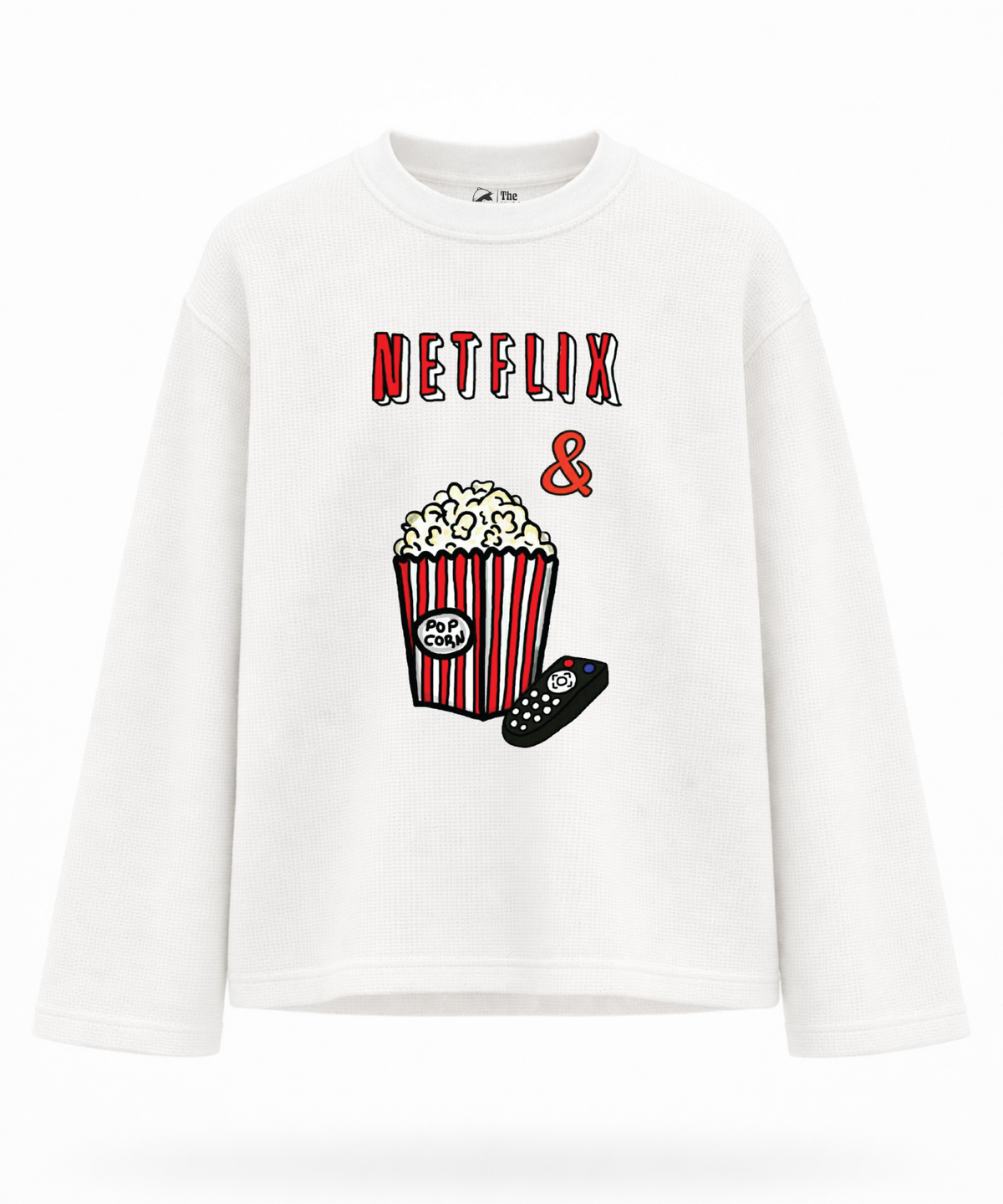 Netflix & Popcorn - Waffle Oversized Full Sleeve