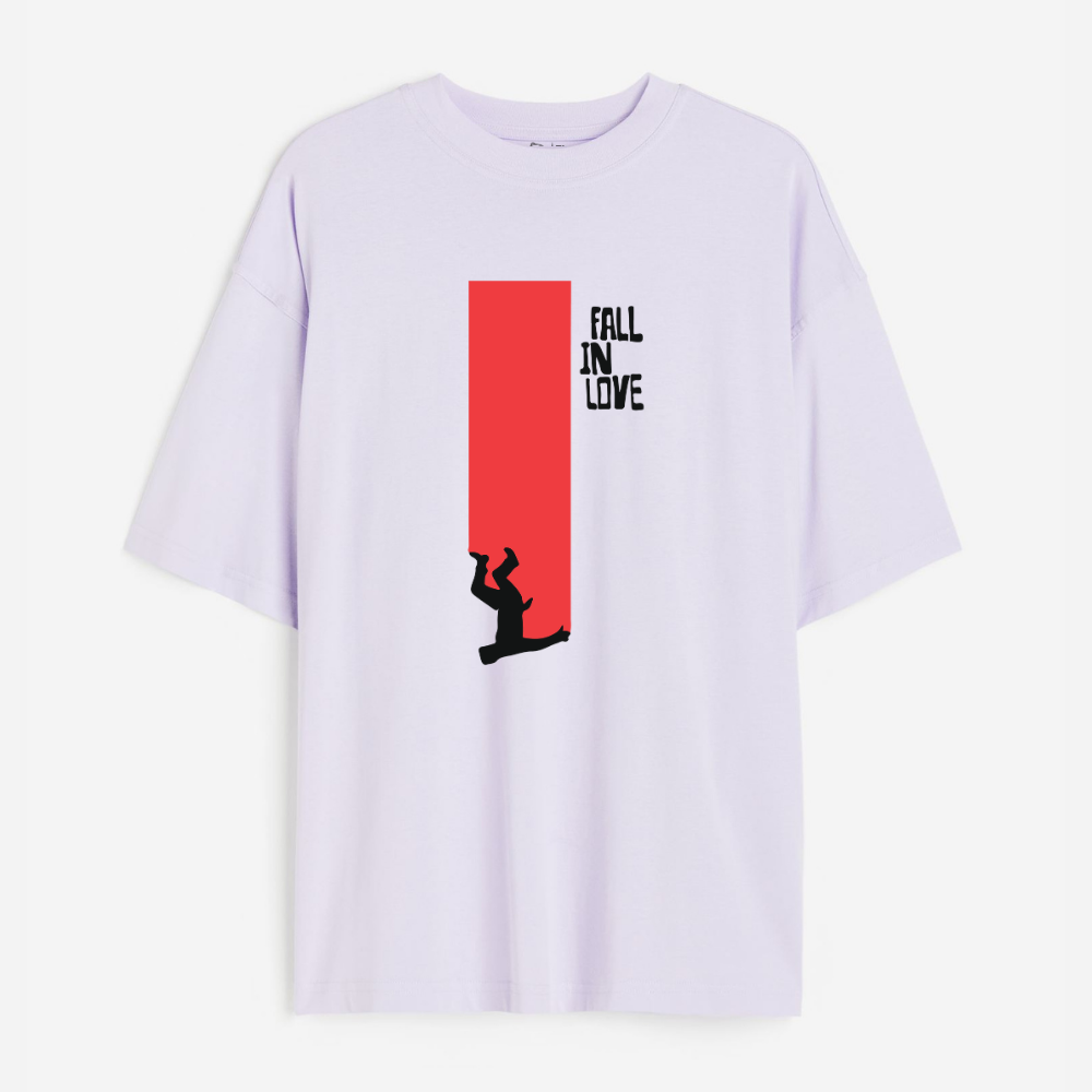 Fall In Love Lightweight 180 GSM Unisex Oversized T-shirts