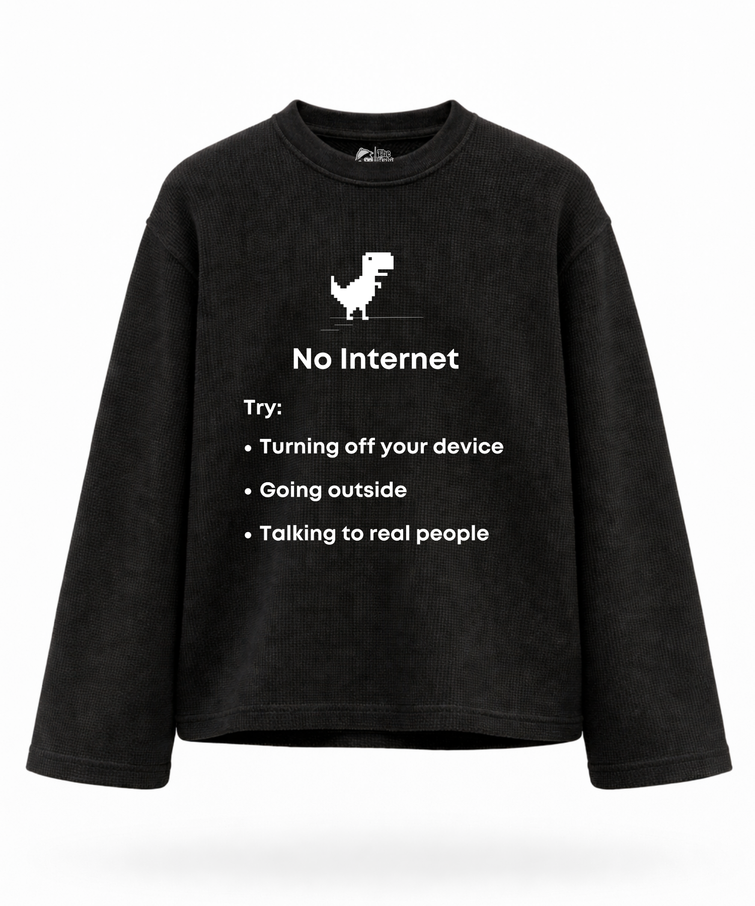 No Internet - Waffle Knit Oversized Full Sleeve