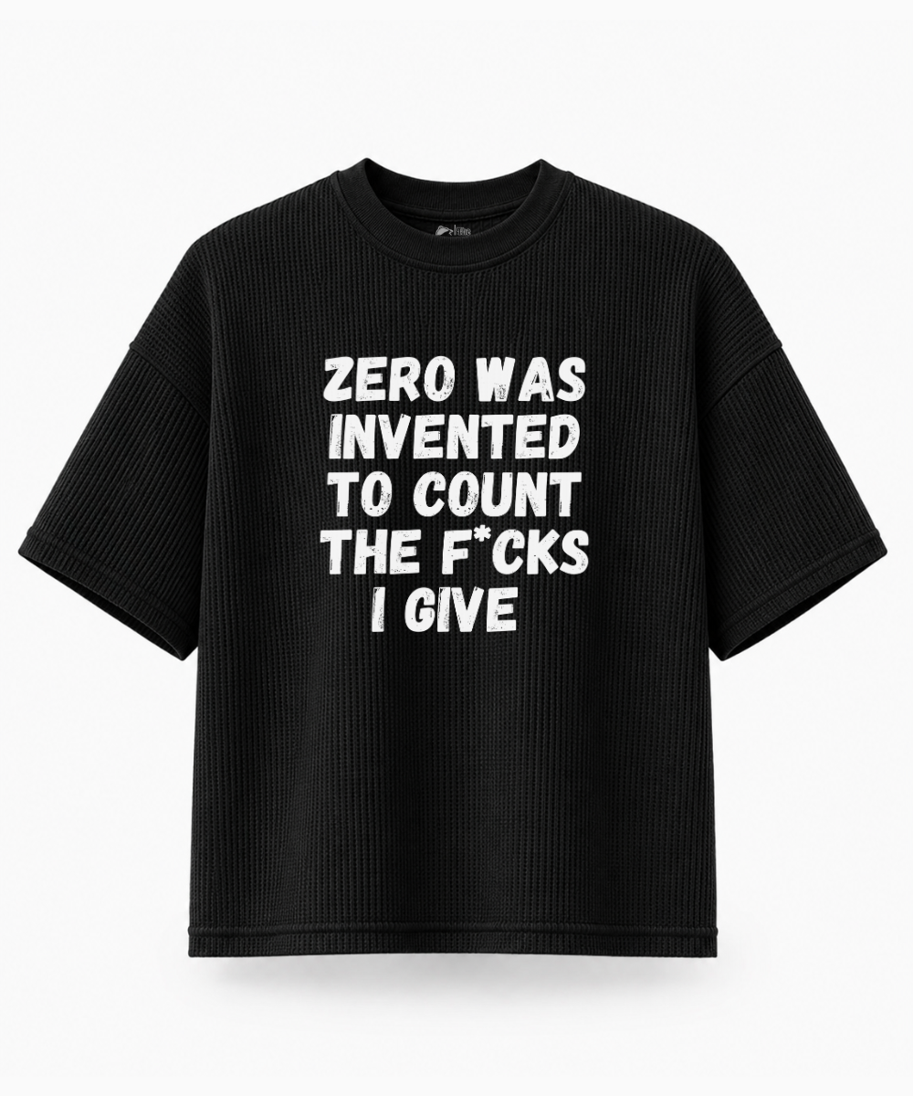 This is What Zero Was Invented For — Waffle Knit Boxy Oversized T-shirt