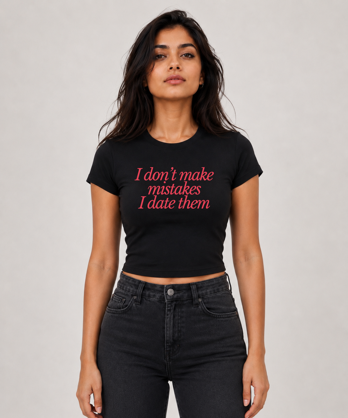 Mistakes? I Date Them — Baby Tee Fitted Crop