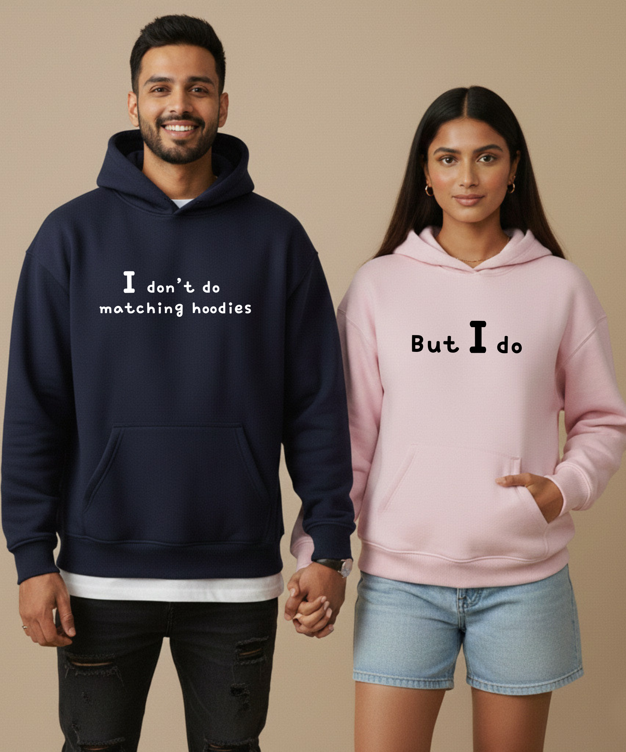 I Don’t Do Matching Hoodies / But I Do – Couple Oversized Hoodies (Set of 2) | Premium 400 GSM